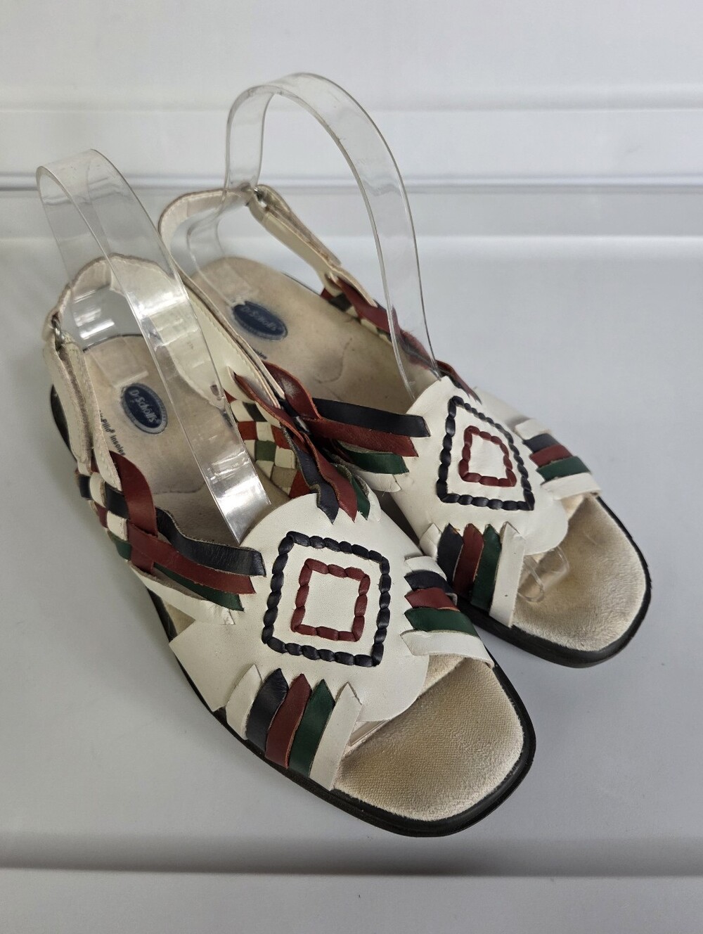 Dr. Scholl's White Native-look Genuine Leather Slingback Sandals Size 8